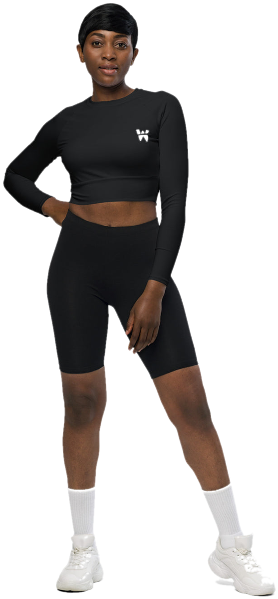 Vapour Long-Sleeve Crop, Onyx