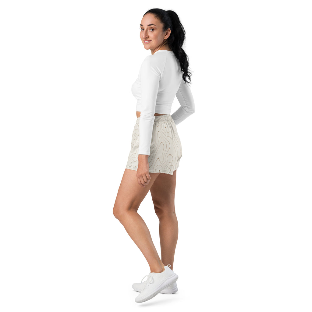 Sculpt Run Short in Cream, left