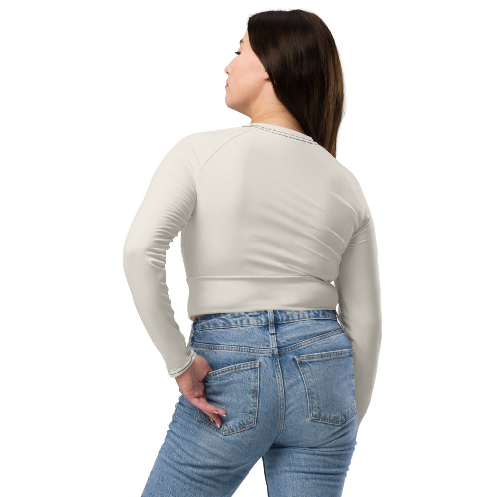 Vapour Long-Sleeve Crop in cream, back