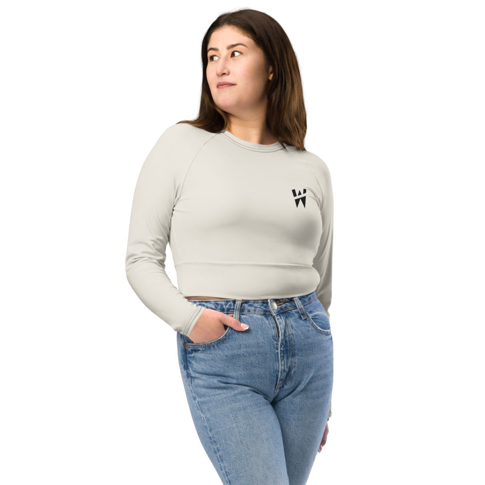 Vapour Long-Sleeve Crop in Cream