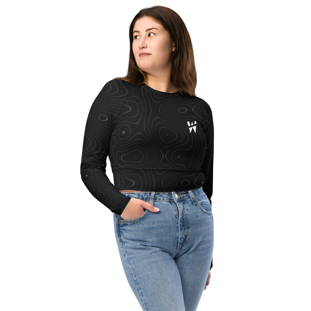 Vapour Long-Sleeve Crop in onyx, front