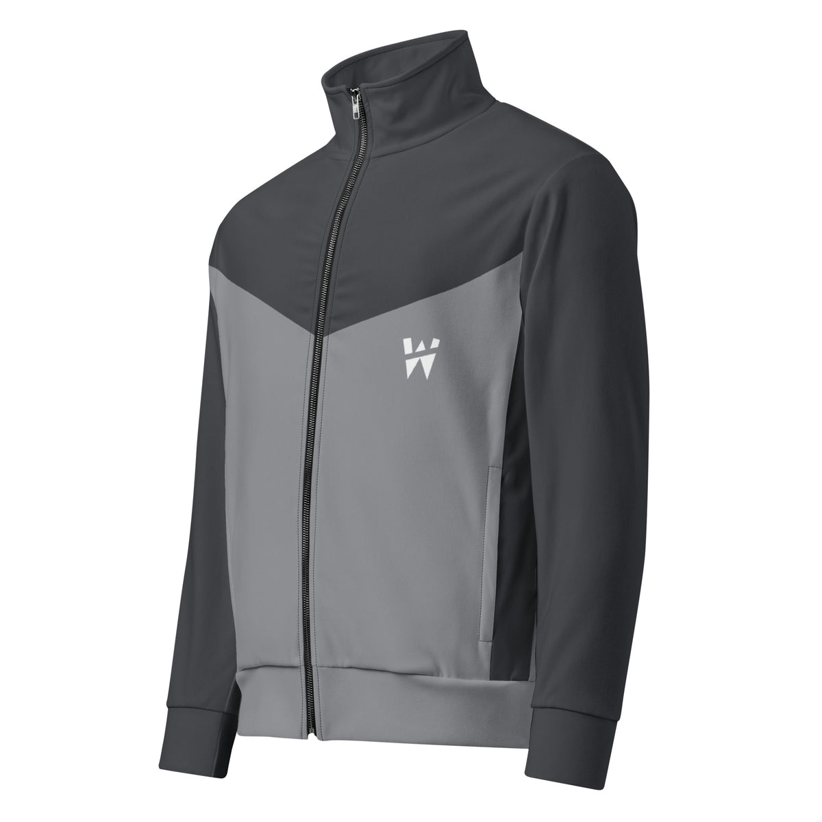 Drift Track Jacket, Grey, front three quarter