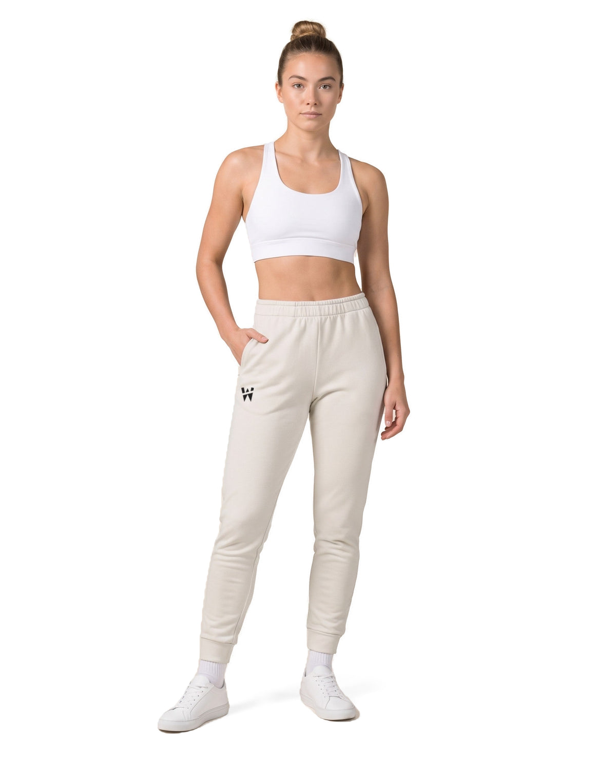 Drift Jogger in Cream, full length
