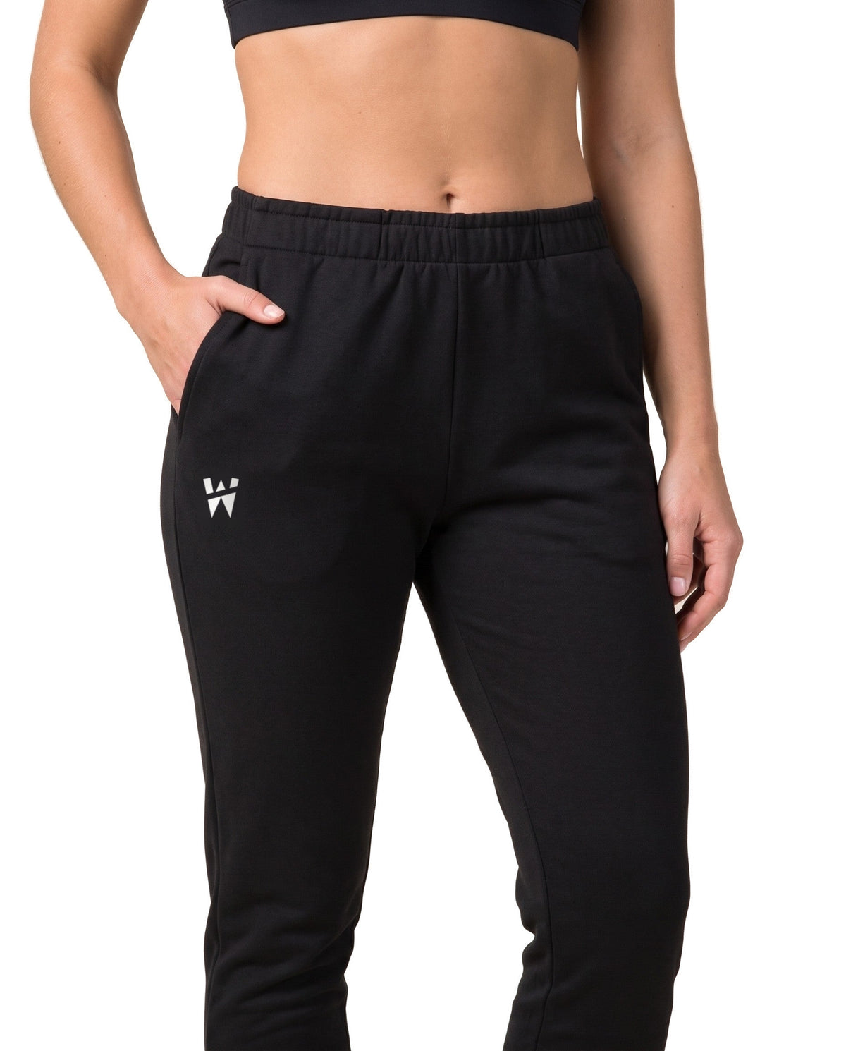Drift Jogger in Onyx, waistband and pocket close up