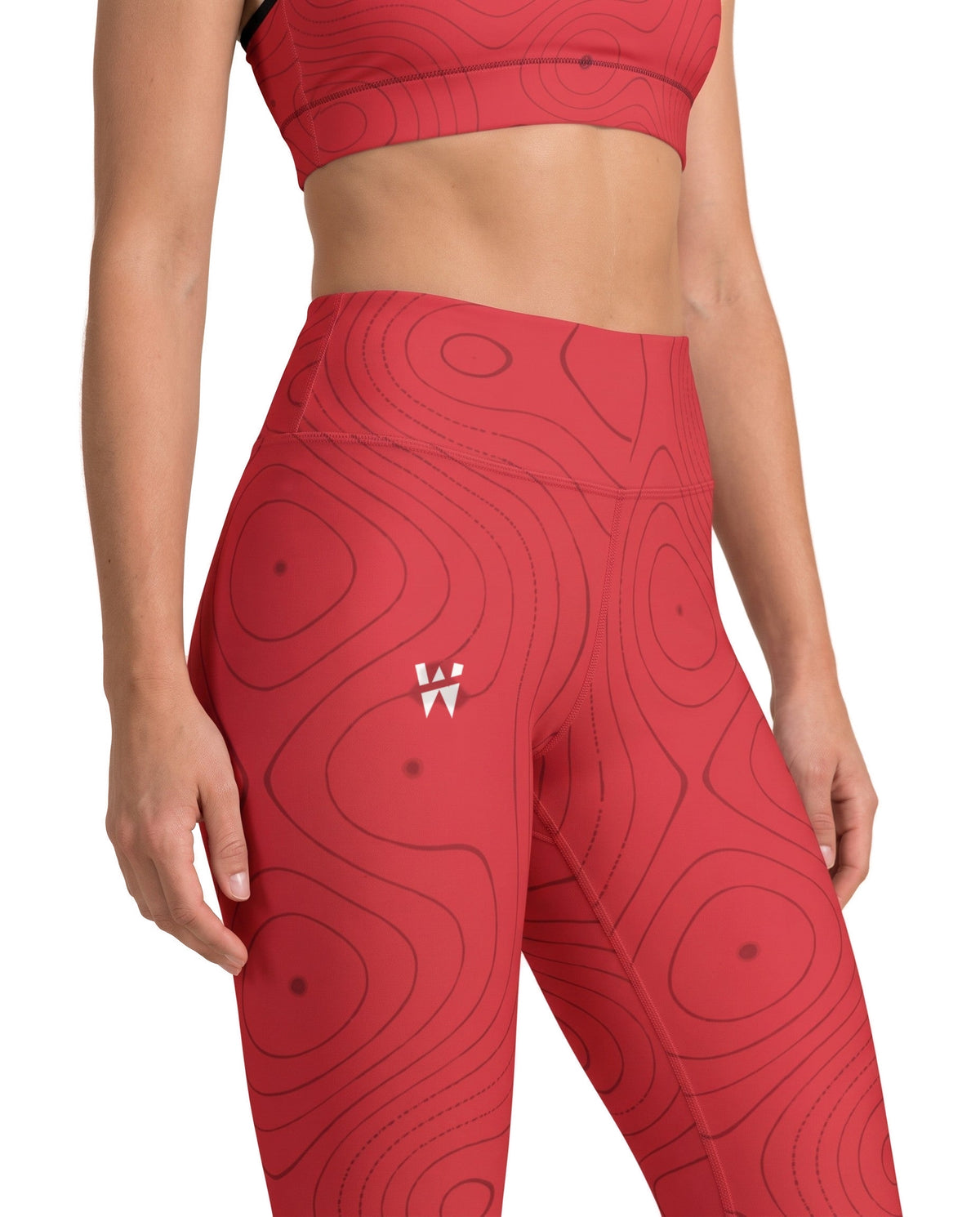 Sculpt Legging in Cinnabar, waistband and print close up