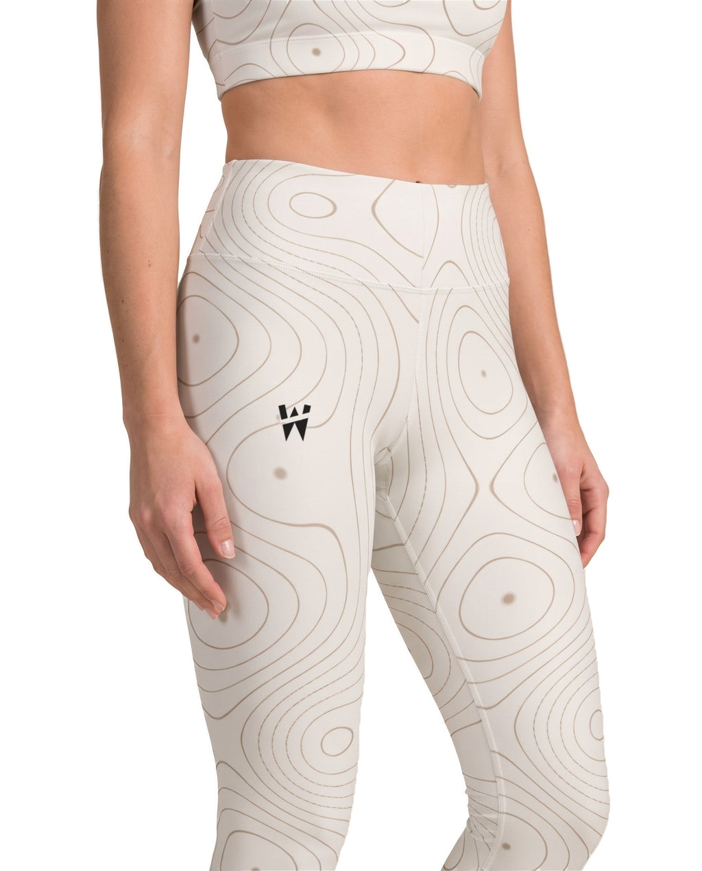 Sculpt Legging in Cream, waistband and print close up
