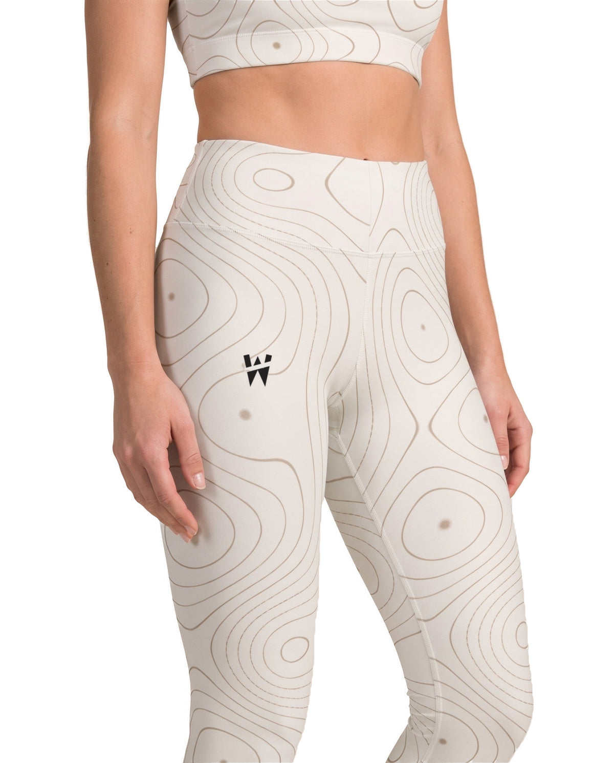 Sculpt Legging in Cream, waistband and print close up