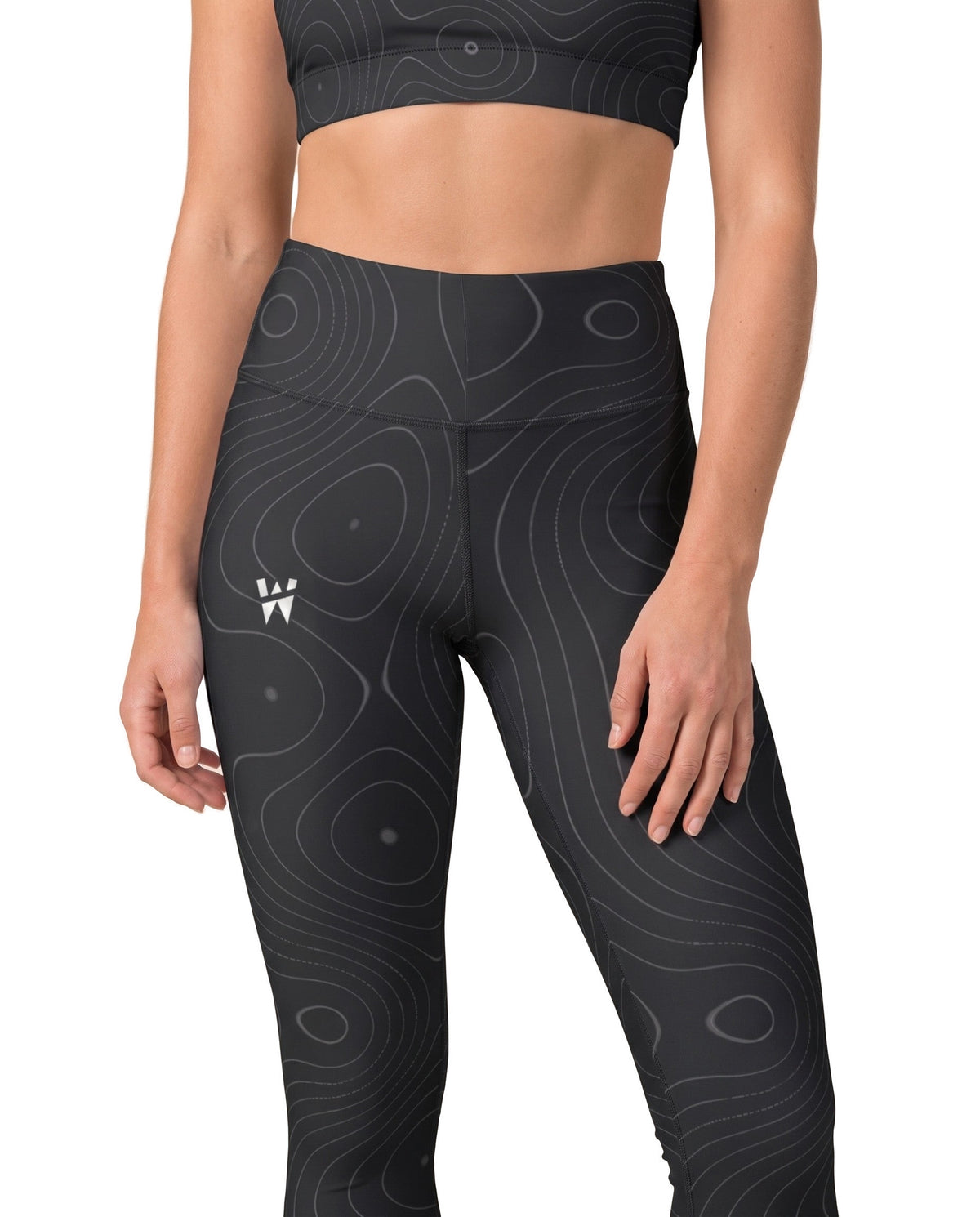 Sculpt Legging in Onyx, waistband and print close up